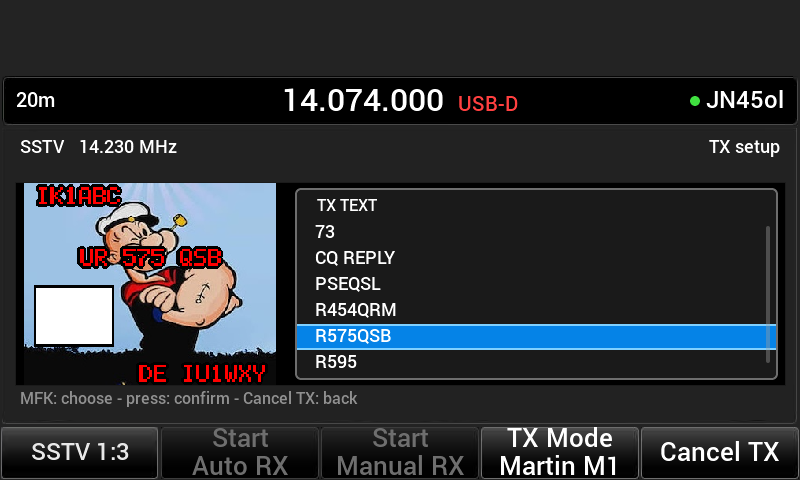 RS theme, SSTV TX