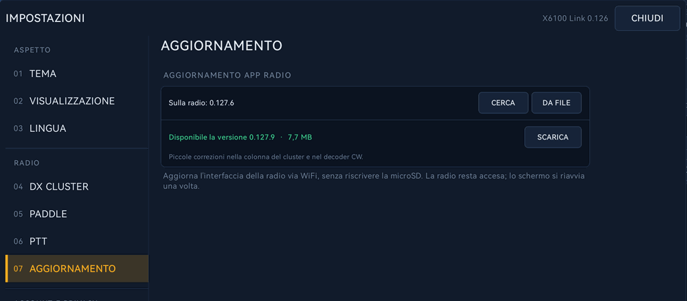 X6100 Link: versione disponibile, SCARICA
