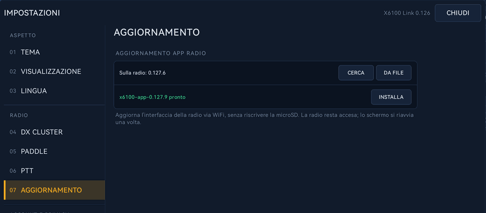 X6100 Link: pacchetto pronto, INSTALLA